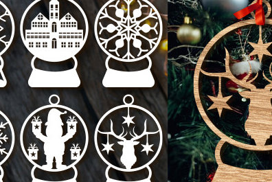 Σετ των 3 Intra απο ξύλο plywood 3mm-4mm πάχος Χριστουγεννιάτικου Στολίδι Paper Cut Δίασταση 8x8 cm INTRAFABR-83625757