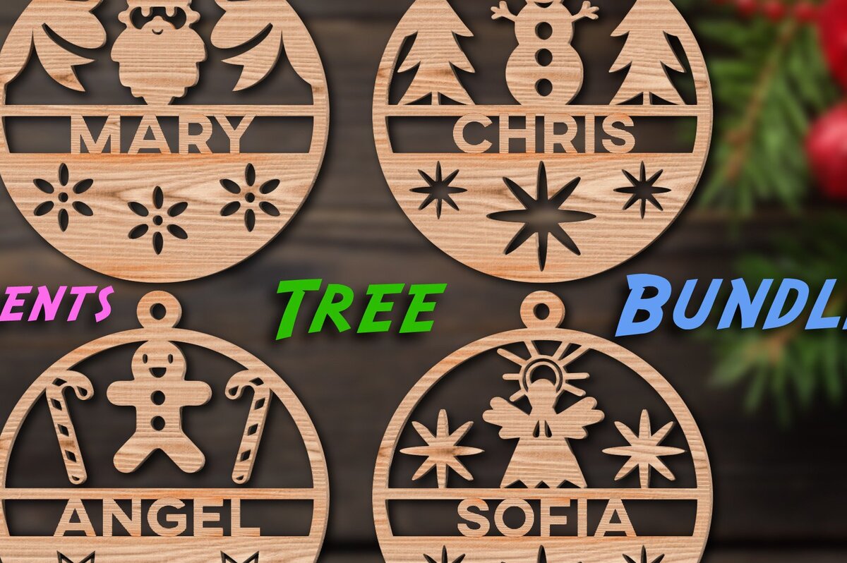 Σετ των 3 Intra απο ξύλο plywood 3mm-4mm πάχος Χριστουγεννιάτικο Στολίδι Προσωποποιημένο Δίασταση 8x8 cm INTRAFABR-41046887