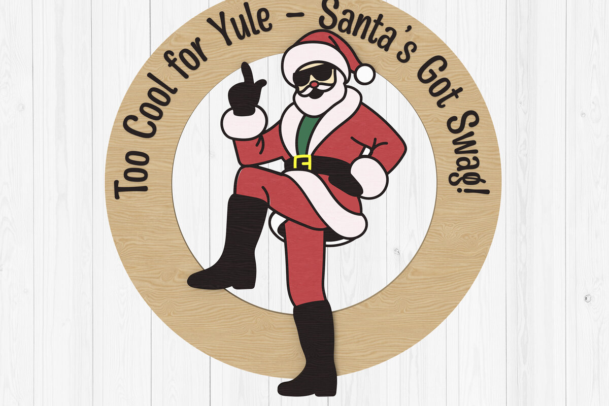 Σετ των 3 Intra απο ξύλο plywood 3mm-4mm πάχος Χριστουγεννιάτικο στολίδι Santa Δίασταση 8x8 cm INTRAFABR-108160867