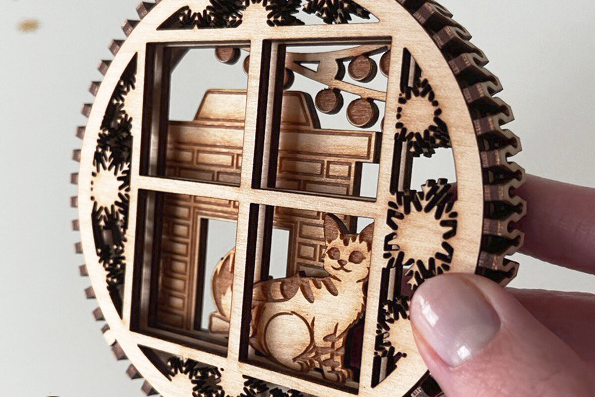 Σετ των 3 Intra απο ξύλο plywood 3mm-4mm πάχος Χριστουγεννιάτικη διακόσμηση σκηνής Δίασταση 3x3 cm INTRAFABR-109584319