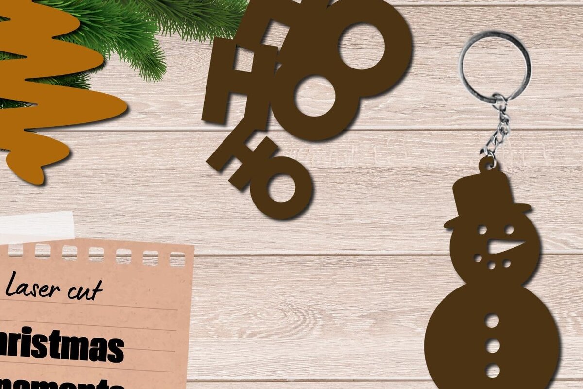 Σετ των 3 Intra απο ξύλο plywood 3mm-4mm πάχος Χριστουγεννιάτικο Στολίδι 3D Layered,  Δίασταση 8x8 cm INTRAFABR-82402307