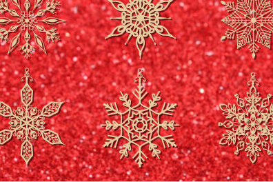 Σετ των 3 Intra απο ξύλο plywood 3mm-4mm πάχος Χριστουγεννιάτικο Στολίδι Layer 768 Δίασταση 8x8 cm INTRAFABR-81804425