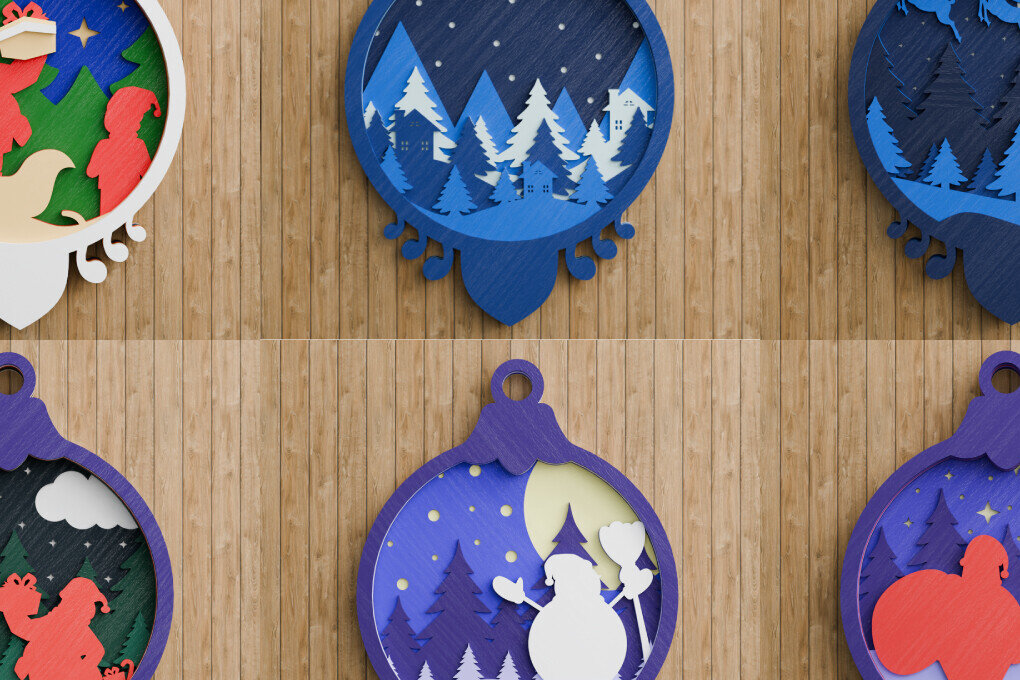 Σετ των 2 Intra απο ξύλο plywood 3mm-4mm πάχος Χριστουγεννιάτικο Στολίδι Multilayer Δίασταση 20x30 cm INTRAFABR-107524107