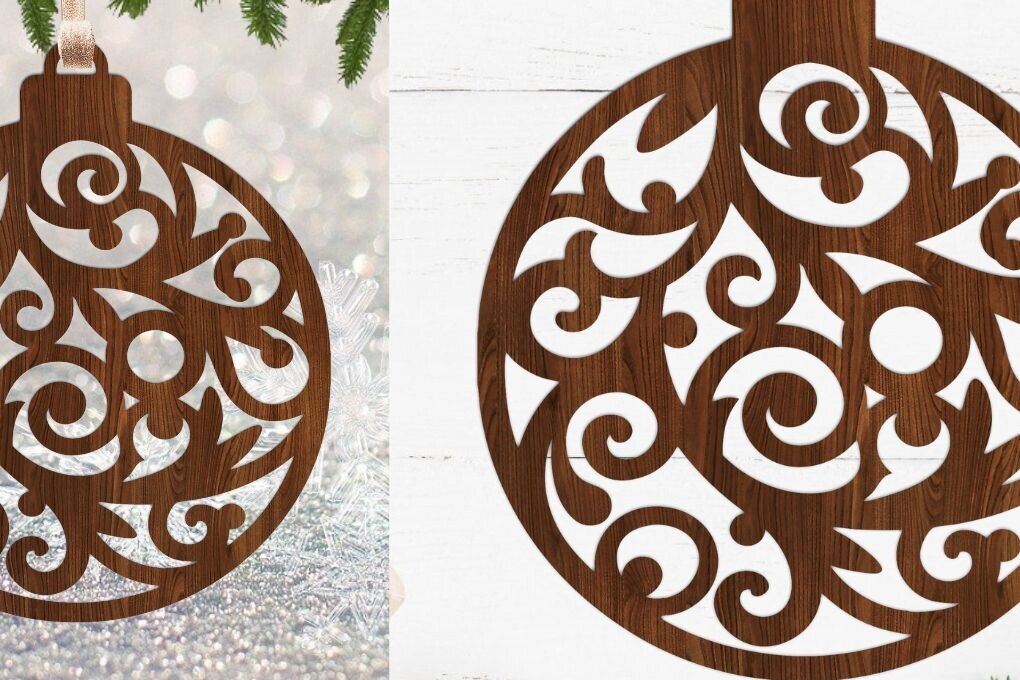 Σετ των 3 Intra απο ξύλο plywood 3mm-4mm πάχος Χριστουγεννιάτικο Στολίδι , Στολίδι  C Δίασταση 8x8 cm INTRAFABR-109171008
