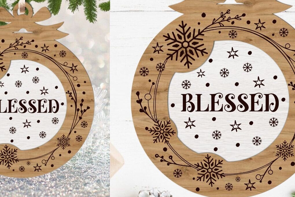 Σετ των 3 Intra απο ξύλο plywood 3mm-4mm πάχος Χριστουγεννιάτικο Στολίδι , Στολίδι  C Δίασταση 8x8 cm INTRAFABR-111609337