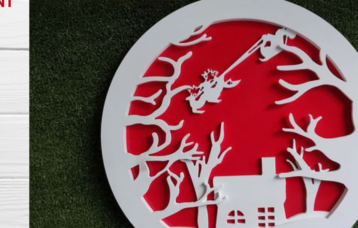 Σετ των 3 Intra απο ξύλο plywood 3mm-4mm πάχος Χριστουγεννιάτικο Στολίδι Δίασταση 8x8 cm INTRAFABR-6987537