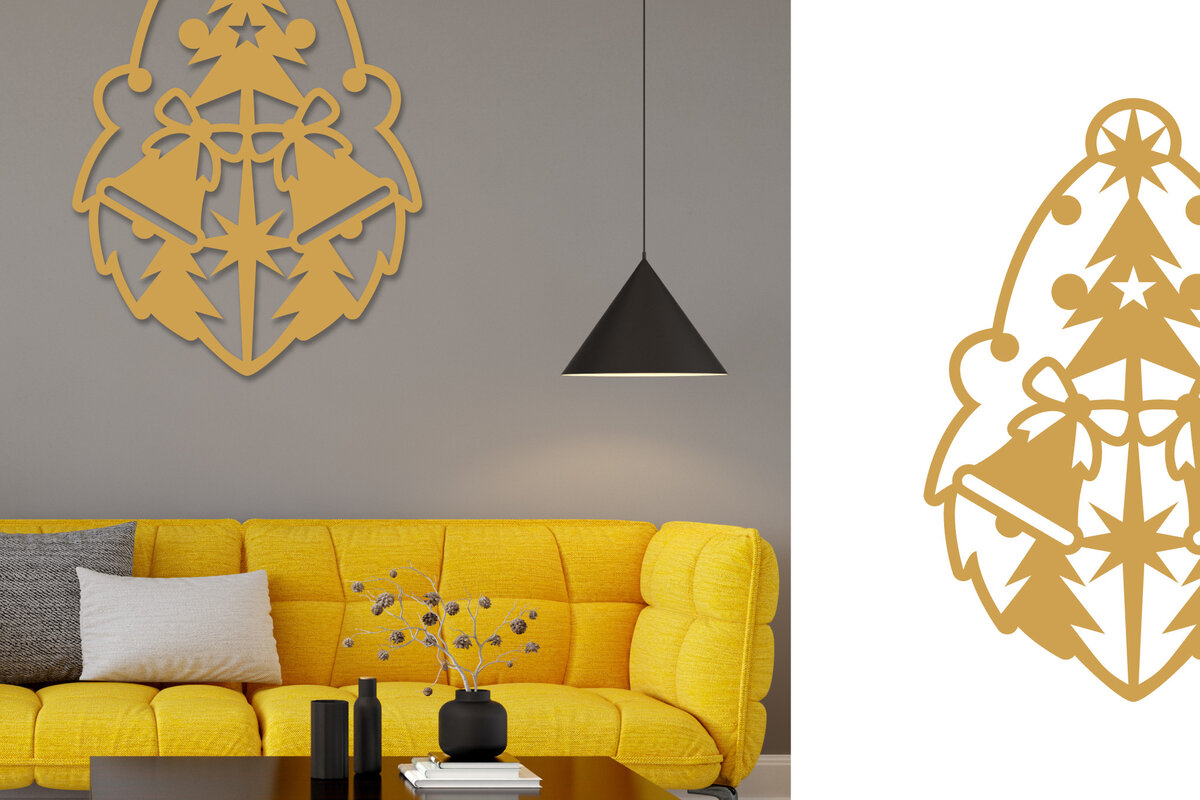 Intra απο ξύλο plywood 3mm-4mm πάχος Χριστουγεννιάτικο Στολίδι Τοίχου Κοπής με Λέιζερ Δίασταση 750x500 cm INTRAFABR-20223507