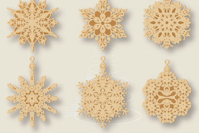 Σετ των 3 Intra απο ξύλο plywood 3mm-4mm πάχος Χριστουγεννιάτικο Στολίδι Ξύλινο Hanging808 Δίασταση 8x8 cm INTRAFABR-53921258