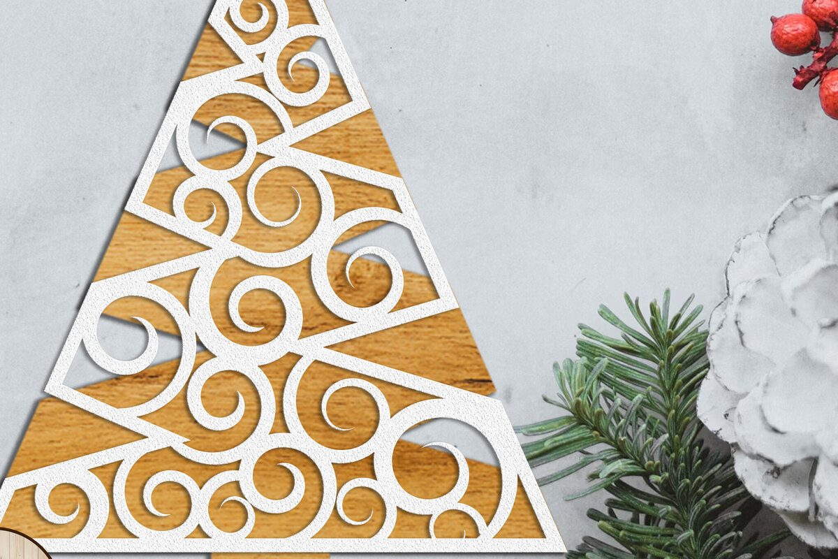 Σετ των 3 Intra απο ξύλο plywood 3mm-4mm πάχος Χριστουγεννιάτικη Ξύλινη κομμένη λίμα με χριστουγεννιάτικη διακόσμηση Δίασταση 4x4 cm INTRAFABR-108931837