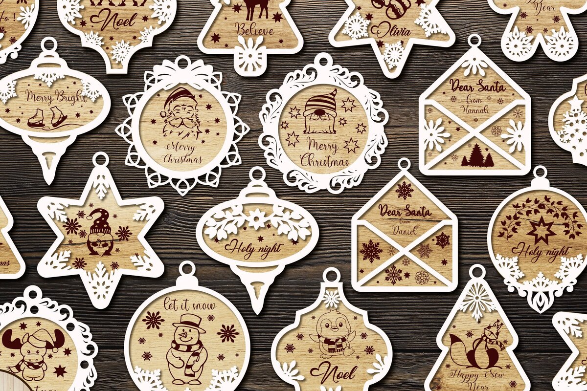 Σετ των 3 Intra απο ξύλο plywood 3mm-4mm πάχος ΔΕΜΑ ΧΡΙΣΤΟΥΓΕΝΝΙΑΤΙΚΑ ΣΤΟΛΙΔΙΑ Δίασταση 4x4 cm INTRAFABR-37894769