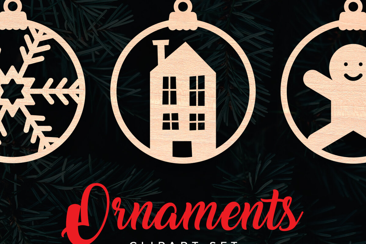 Σετ των 3 Intra απο ξύλο plywood 3mm-4mm πάχος Χριστουγεννιάτικα στολίδια Clipart Δίασταση 8x8 cm INTRAFABR-6076836