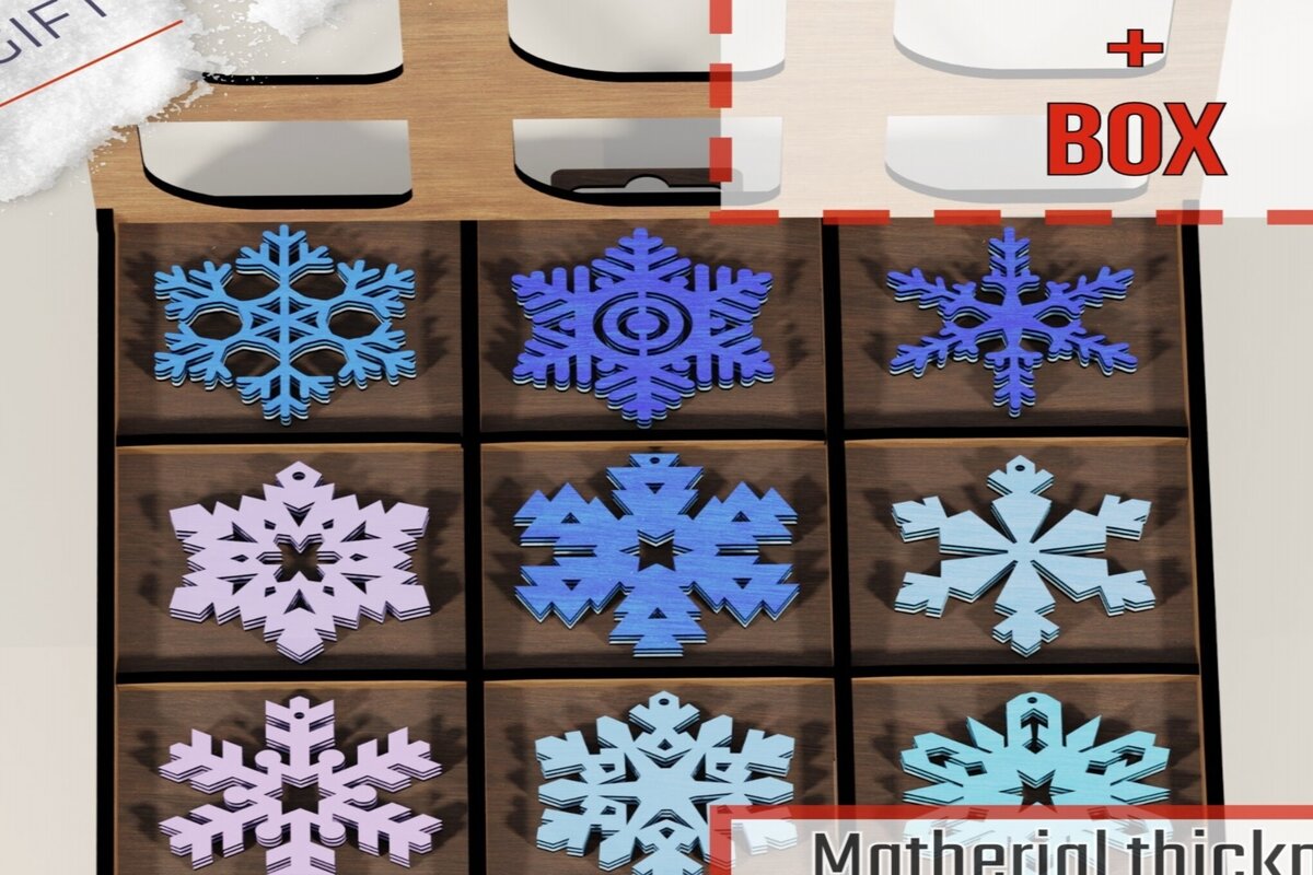 Σετ των 3 Intra απο ξύλο plywood 3mm-4mm πάχος Χριστουγεννιάτικα στολίδια κομμένα Glowforge Δίασταση 0x0 cm INTRAFABR-114009379