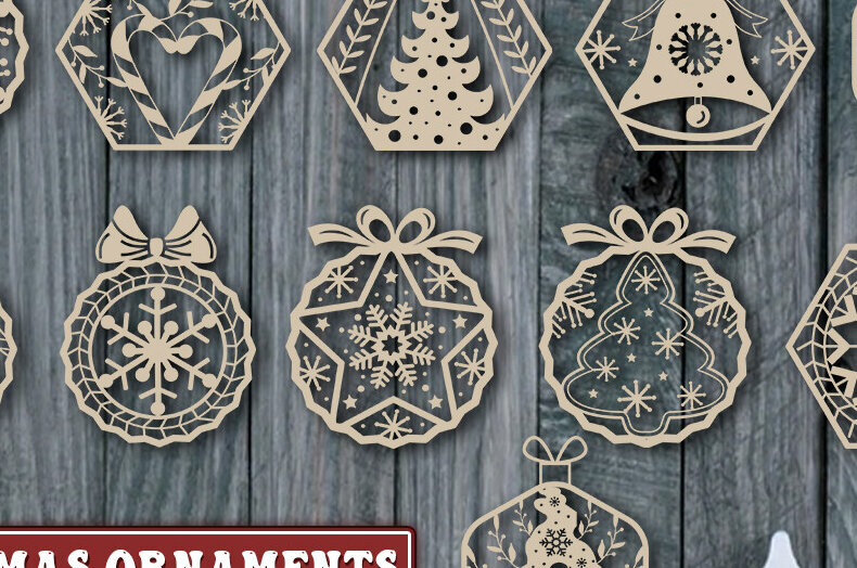 Σετ των 2 Intra απο ξύλο plywood 3mm-4mm πάχος Χριστουγεννιάτικα στολίδια Cut  Δίασταση 20x30 cm INTRAFABR-86463067