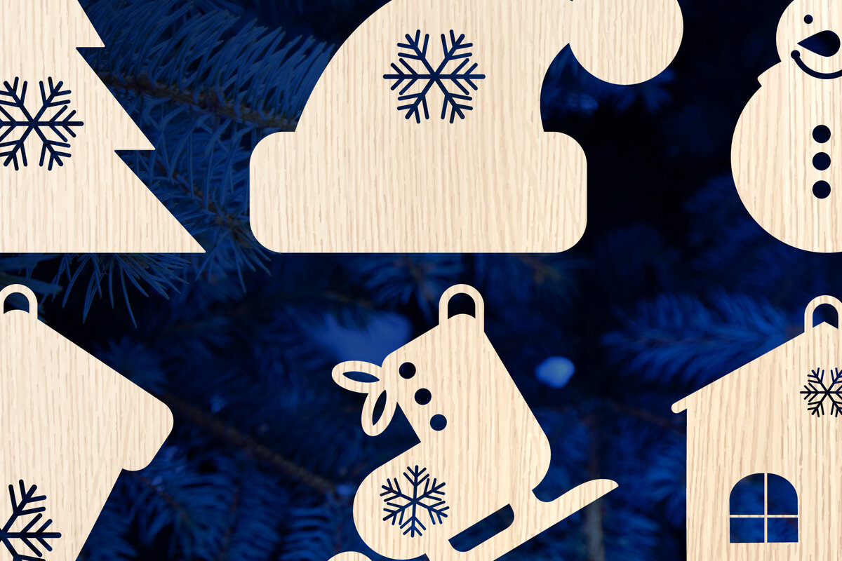 Σετ των 3 Intra απο ξύλο plywood 3mm-4mm πάχος ΧΡΙΣΤΟΥΓΕΝΝΙΑΤΙΚΑ ΣΤΟΛΙΔΙΑ Δίασταση 8x8 cm INTRAFABR-54536862