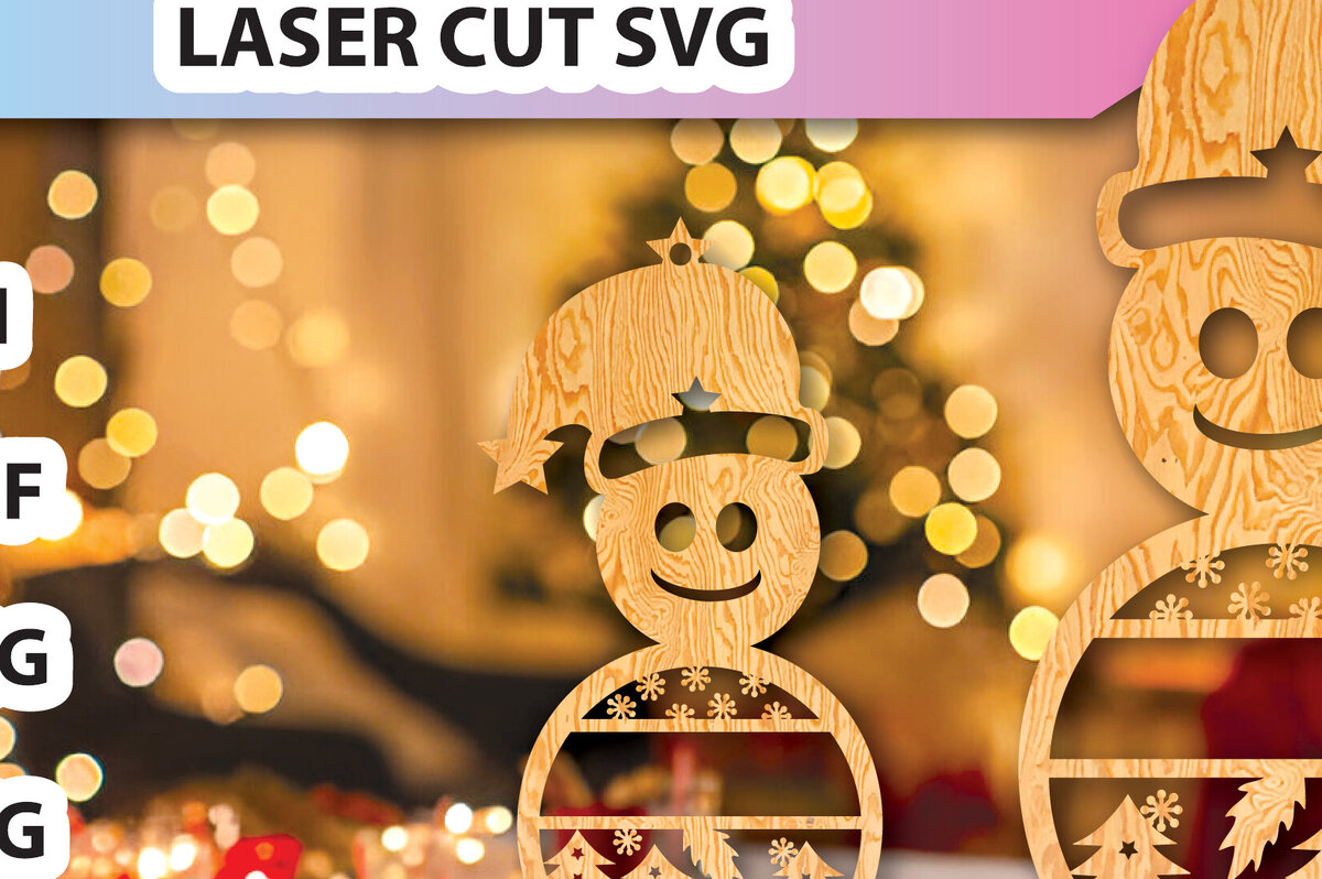 Σετ των 3 Intra απο ξύλο plywood 3mm-4mm πάχος Χριστουγεννιάτικα στολίδια Δίασταση 8x8 cm INTRAFABR-104373954