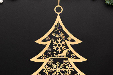 Σετ των 3 Intra απο ξύλο plywood 3mm-4mm πάχος Χριστουγεννιάτικα στολίδια - Δίασταση 8x8 cm INTRAFABR-78220648