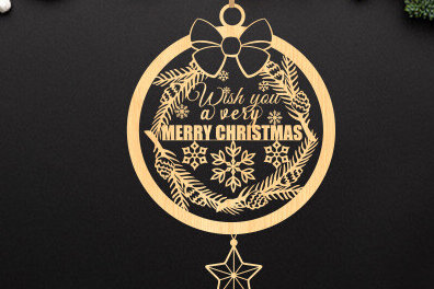 Σετ των 3 Intra απο ξύλο plywood 3mm-4mm πάχος Χριστουγεννιάτικα στολίδια λέιζερ χαριτωμένα Δίασταση 8x8 cm INTRAFABR-78220403