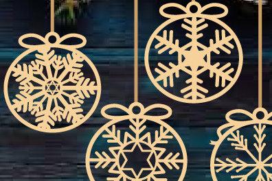 Σετ των 3 Intra απο ξύλο plywood 3mm-4mm πάχος ΧΡΙΣΤΟΥΓΕΝΝΙΑΤΙΚΑ ΣΤΟΛΙΔΙΑ κοπής με λέιζερ Δίασταση 8x8 cm INTRAFABR-84385393