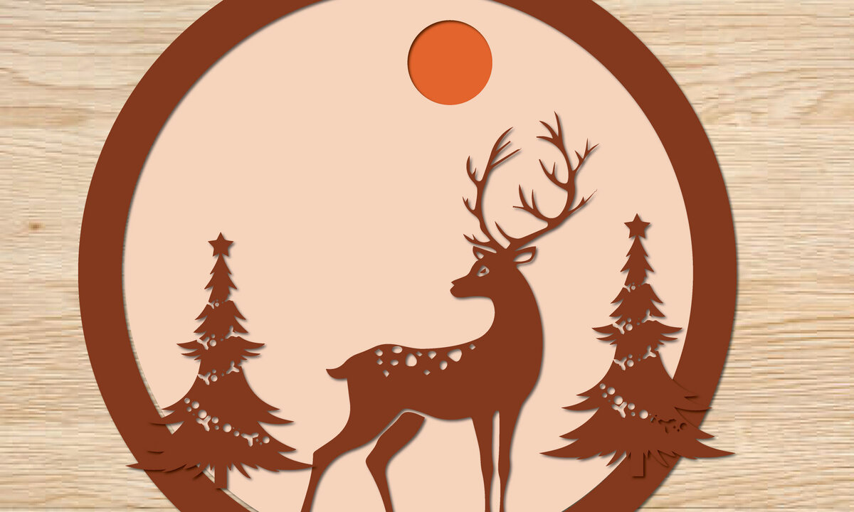 Σετ των 3 Intra απο ξύλο plywood 3mm-4mm πάχος Χριστουγεννιάτικα στολίδια Δίασταση 8x8 cm INTRAFABR-20872862