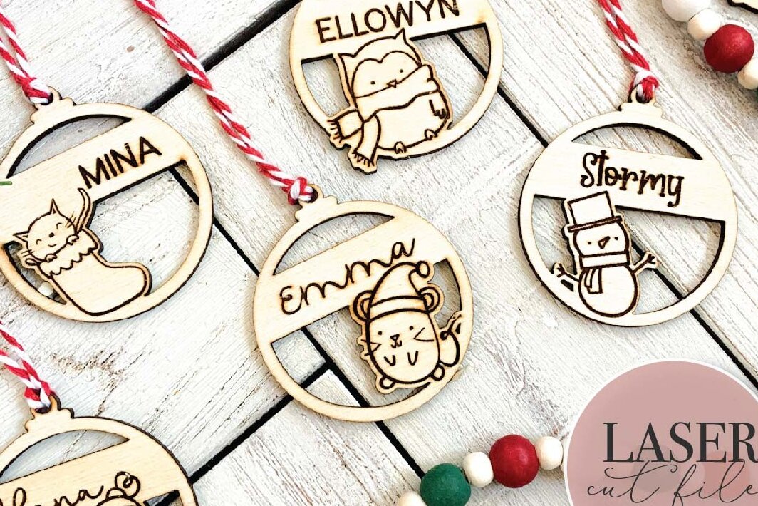 Σετ των 3 Intra απο ξύλο plywood 3mm-4mm πάχος λέιζερ Χριστουγεννιάτικων στολιδιών Δίασταση 8x8 cm INTRAFABR-71922586