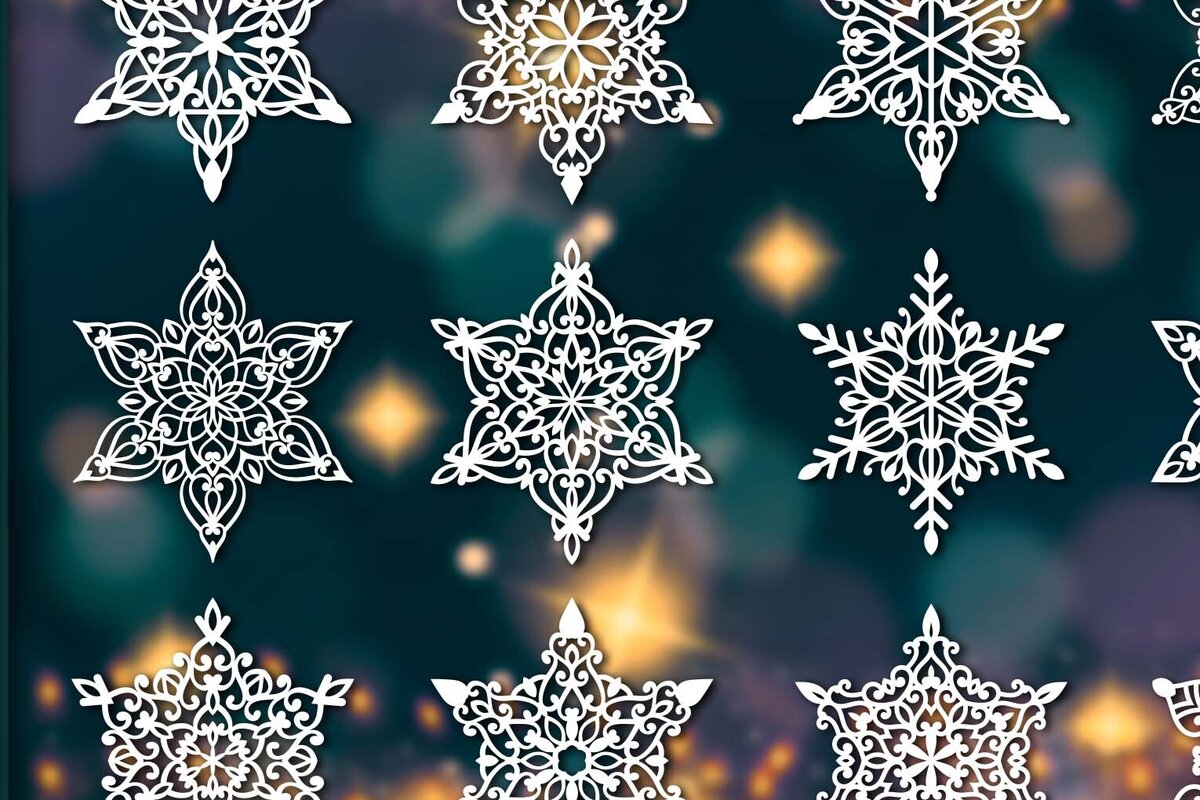 Σετ των 3 Intra απο ξύλο plywood 3mm-4mm πάχος Χριστουγεννιάτικα στολίδια νιφάδας χιονιού 103 Δίασταση 8x8 cm INTRAFABR-78694380