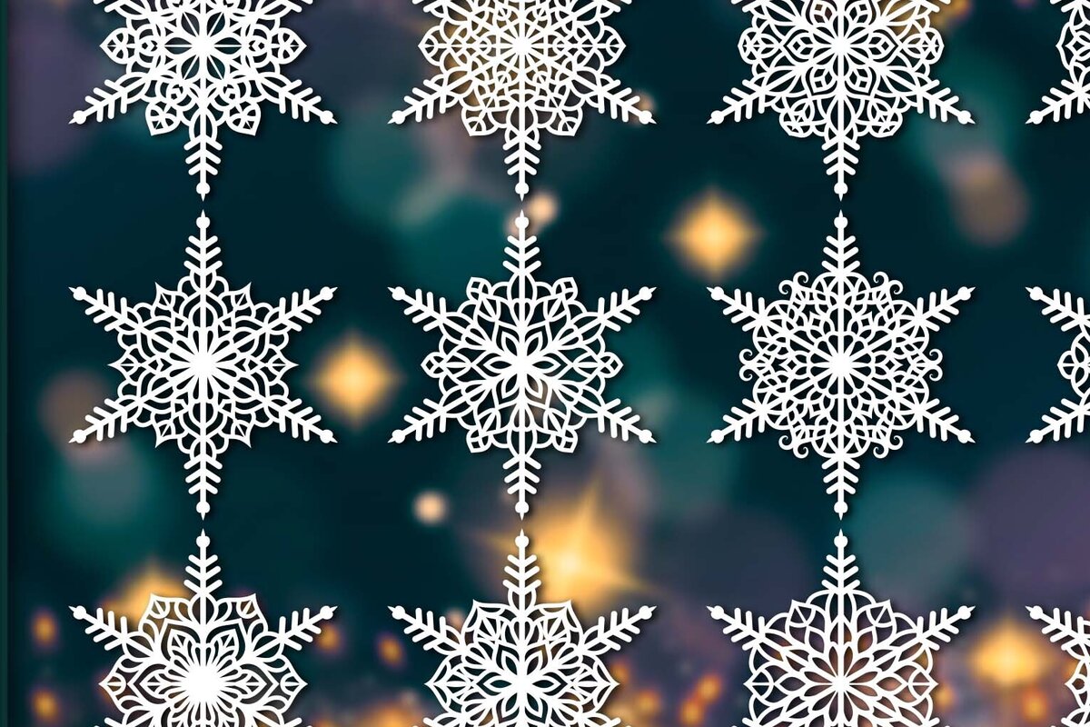 Σετ των 3 Intra απο ξύλο plywood 3mm-4mm πάχος Χριστουγεννιάτικα στολίδια νιφάδας χιονιού 106 Δίασταση 8x8 cm INTRAFABR-79022953