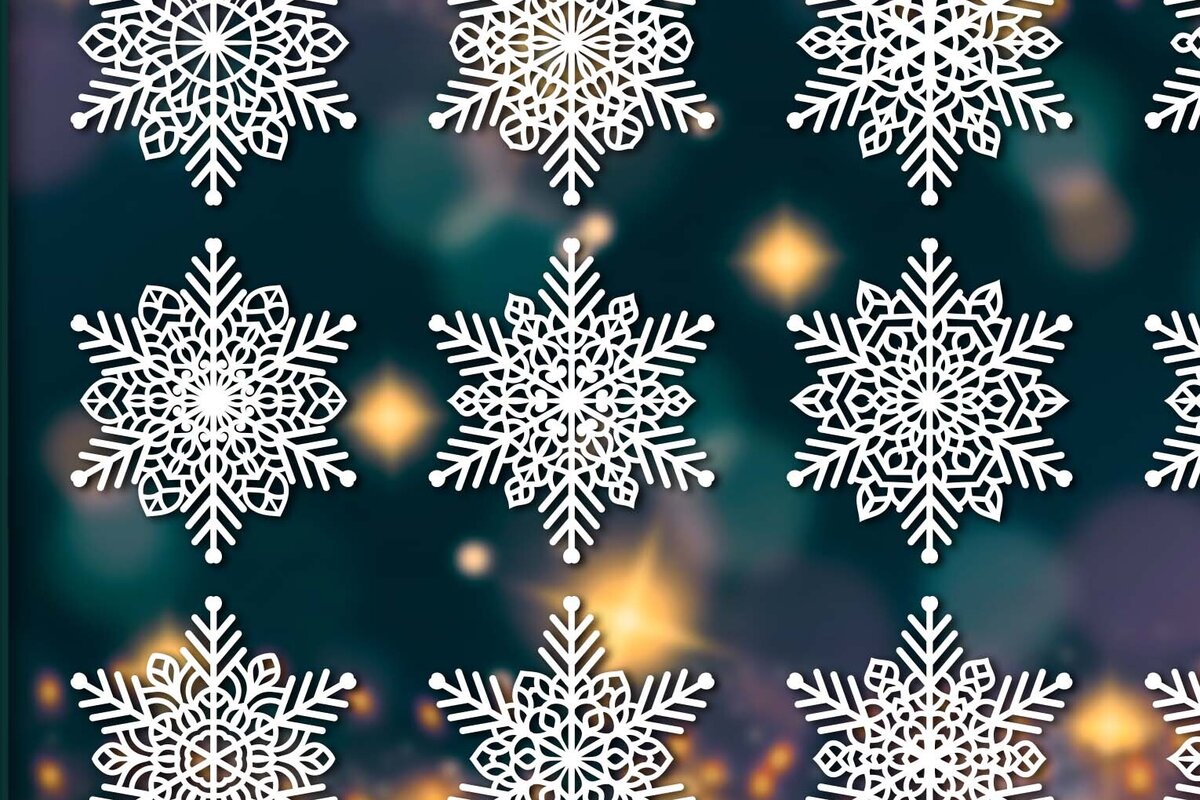 Σετ των 3 Intra απο ξύλο plywood 3mm-4mm πάχος Χριστουγεννιάτικα στολίδια Snowflake 71 Δίασταση 8x8 cm INTRAFABR-77831072