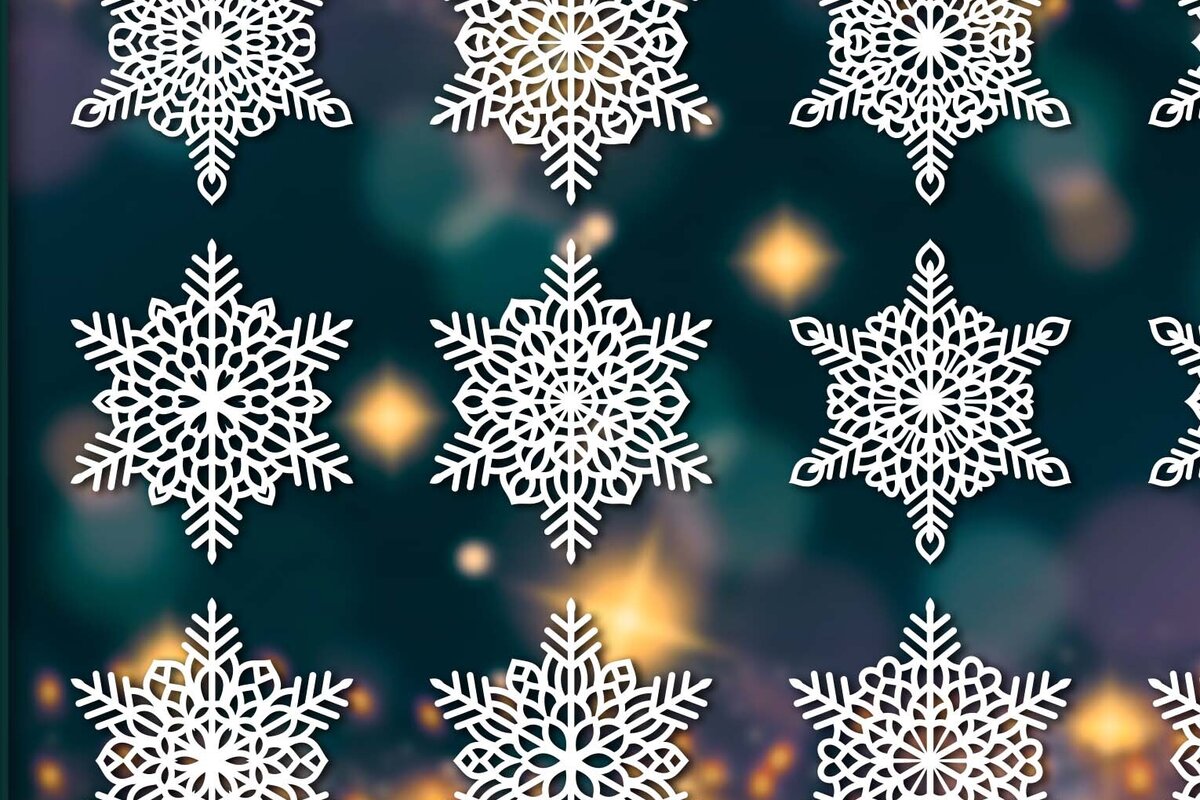 Σετ των 3 Intra απο ξύλο plywood 3mm-4mm πάχος με χριστουγεννιάτικα στολίδια Snowflake 78 Δίασταση 8x8 cm INTRAFABR-78024083