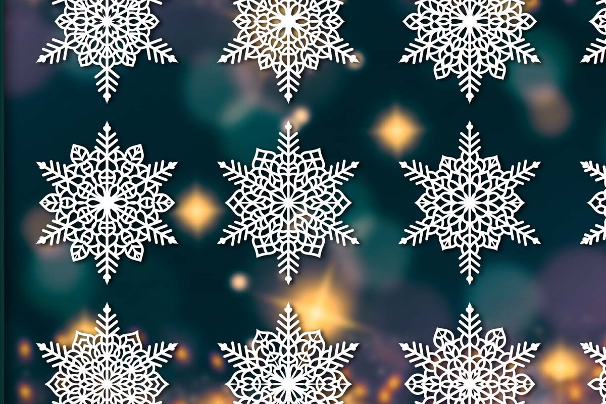 Σετ των 3 Intra απο ξύλο plywood 3mm-4mm πάχος Χριστουγεννιάτικα στολίδια Snowflake 91 Δίασταση 8x8 cm INTRAFABR-78136564