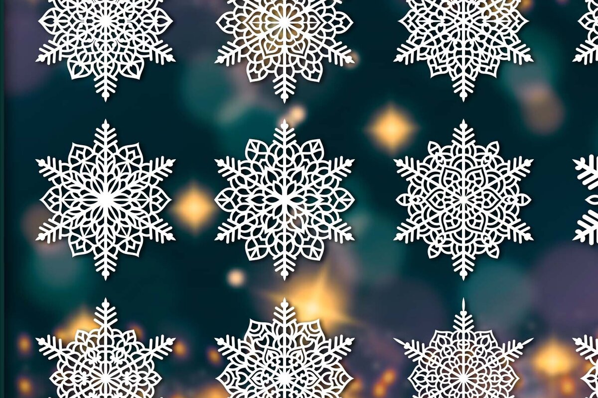 Σετ των 3 Intra απο ξύλο plywood 3mm-4mm πάχος Χριστουγεννιάτικα στολίδια νιφάδας χιονιού 98 Δίασταση 8x8 cm INTRAFABR-78599535