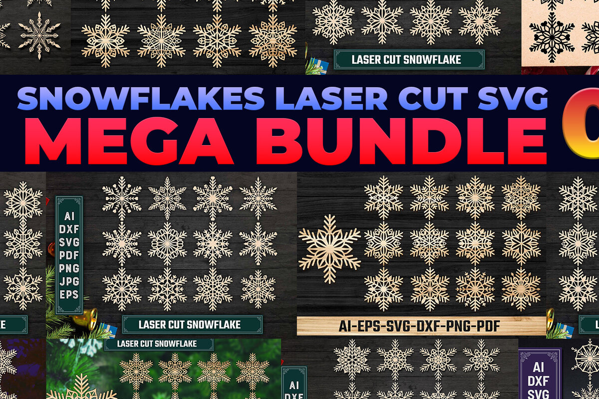 Σετ των 3 Intra απο ξύλο plywood 3mm-4mm πάχος Χριστουγεννιάτικα στολίδια Πακέτα νιφάδων χιονιού Δίασταση 8x8 cm INTRAFABR-81454736