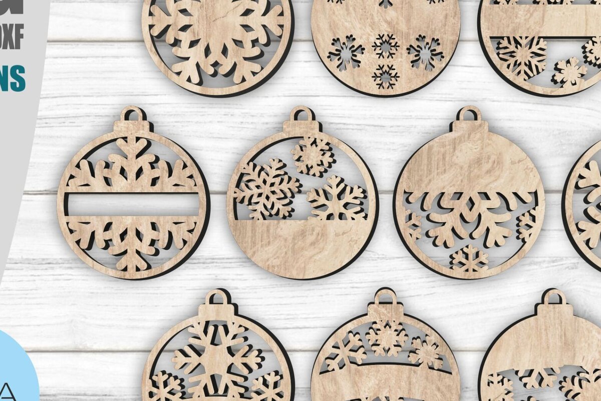 Σετ των 3 Intra απο ξύλο plywood 3mm-4mm πάχος Χριστουγεννιάτικα στολίδια Snowflakes Alser Cut Δίασταση 8x8 cm INTRAFABR-80339371