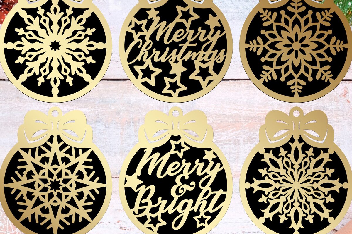 Σετ των 3 Intra απο ξύλο plywood 3mm-4mm πάχος Χριστουγεννιάτικα στολίδια Δίασταση 8x8 cm INTRAFABR-36548014