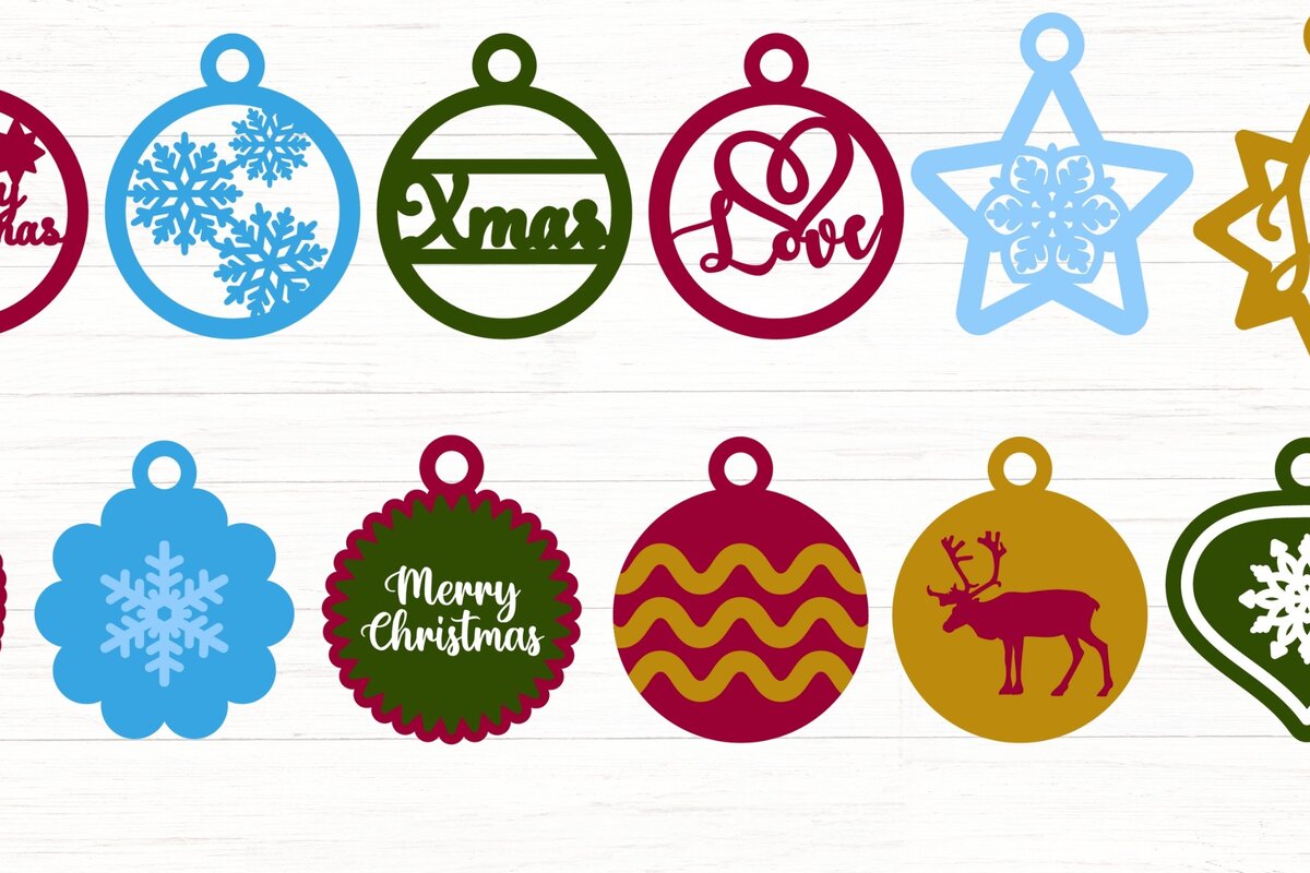 Σετ των 3 Intra απο ξύλο plywood 3mm-4mm πάχος Χριστουγεννιάτικα στολίδια Δίασταση 8x8 cm INTRAFABR-51588419