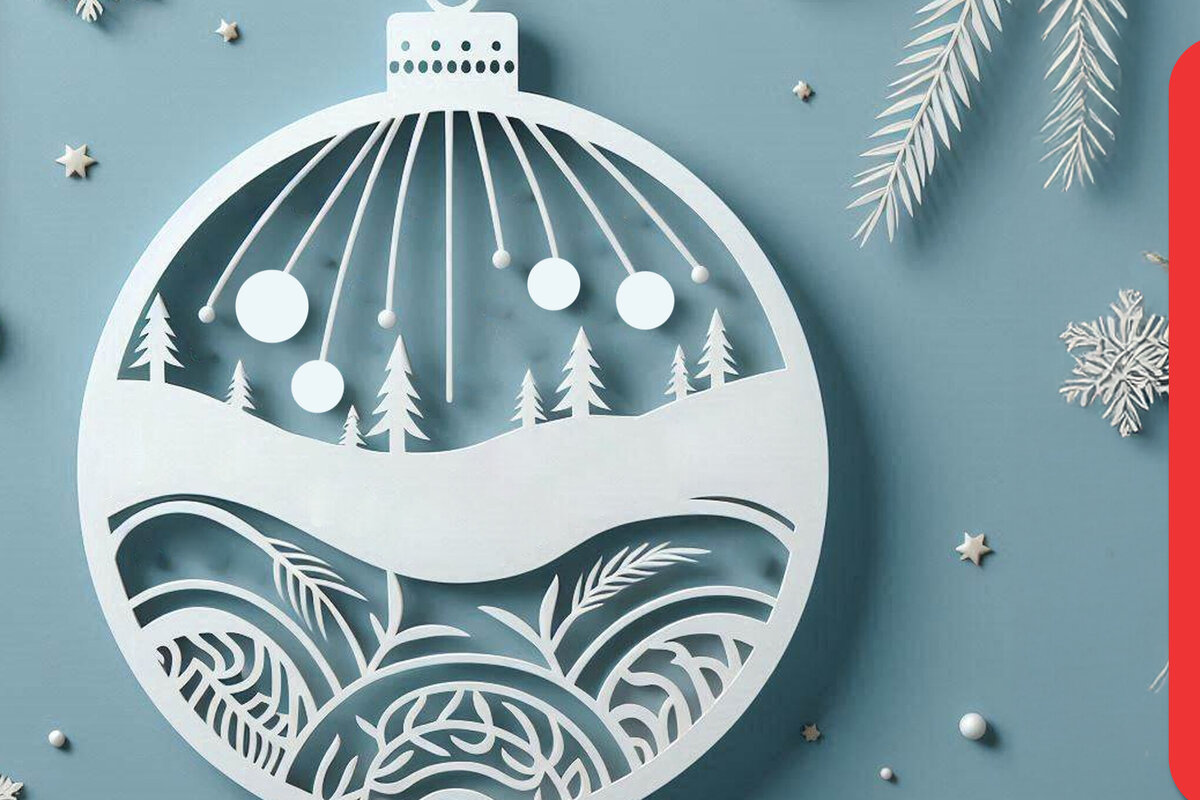 Σετ των 3 Intra απο ξύλο plywood 3mm-4mm πάχος Χριστουγεννιάτικα στολίδια Cut Δίασταση 4x4 cm INTRAFABR-109978165