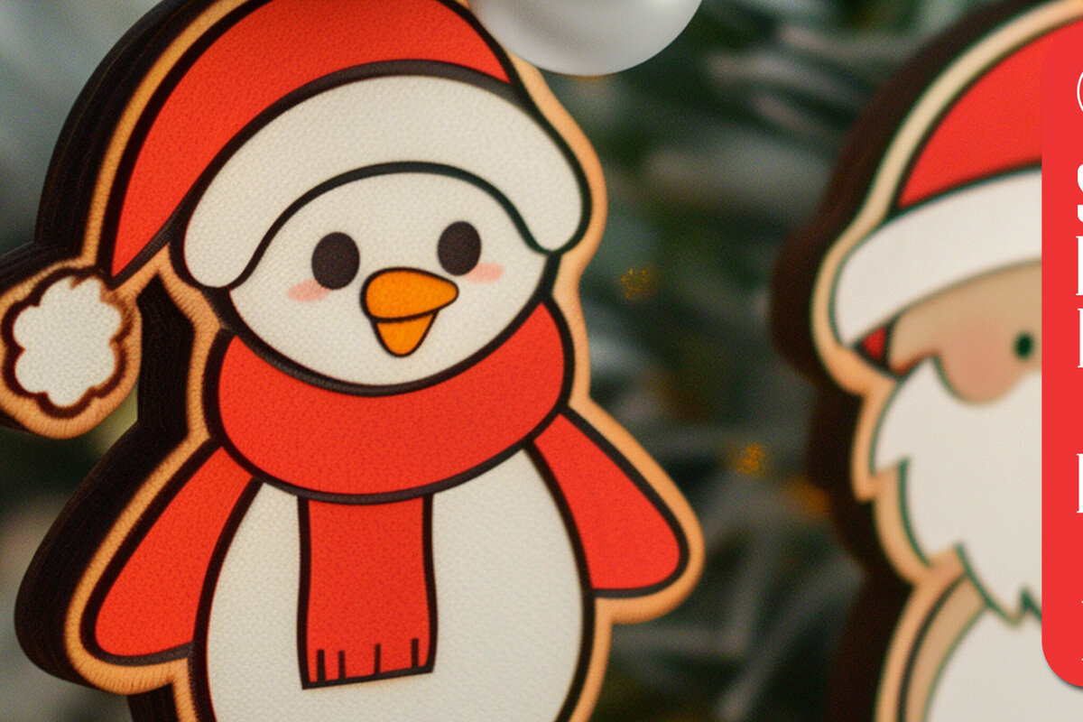 Σετ των 3 Intra απο ξύλο plywood 3mm-4mm πάχος Χριστουγεννιάτικα στολίδια Cut Δίασταση 8x8 cm INTRAFABR-100120861