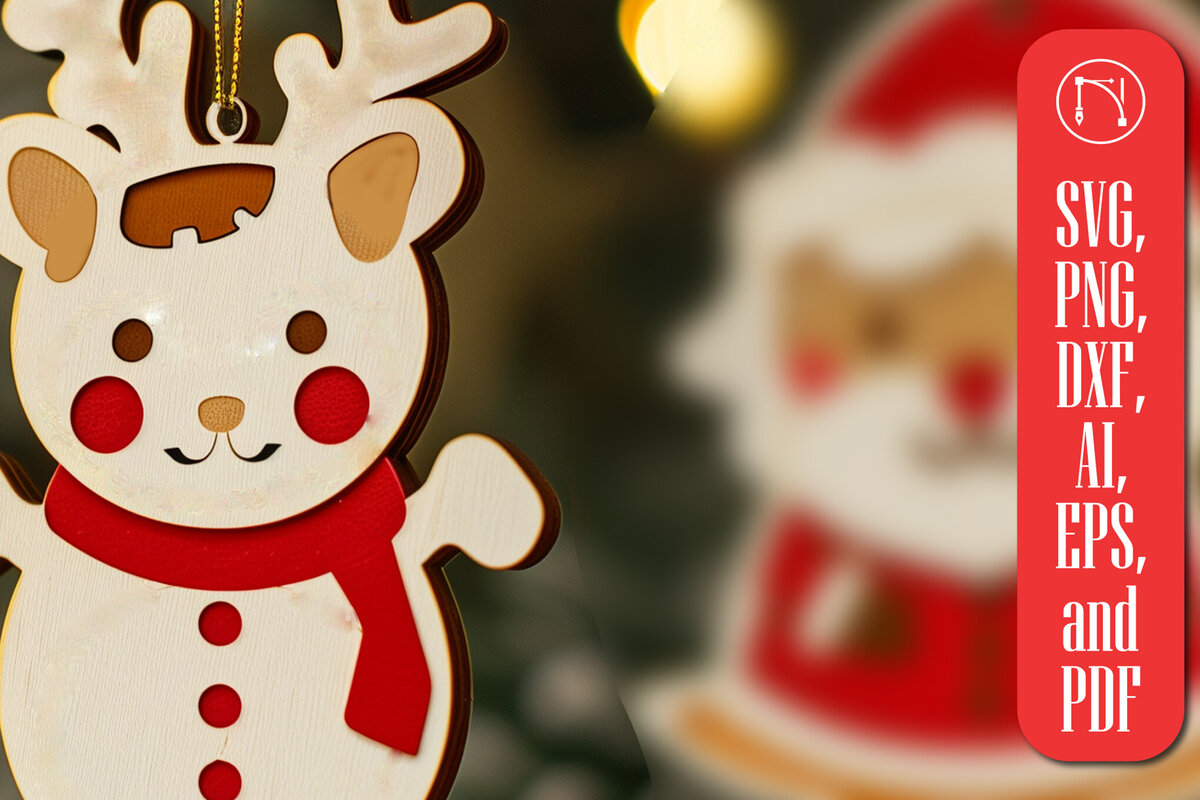 Σετ των 3 Intra απο ξύλο plywood 3mm-4mm πάχος Χριστουγεννιάτικα στολίδια Cut Δίασταση 8x8 cm INTRAFABR-100160743