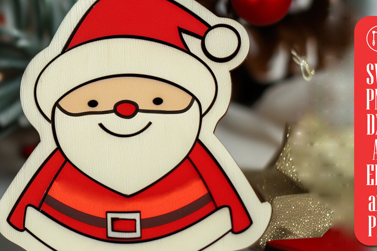 Σετ των 3 Intra απο ξύλο plywood 3mm-4mm πάχος Χριστουγεννιάτικα στολίδια Cut Δίασταση 8x8 cm INTRAFABR-100181228