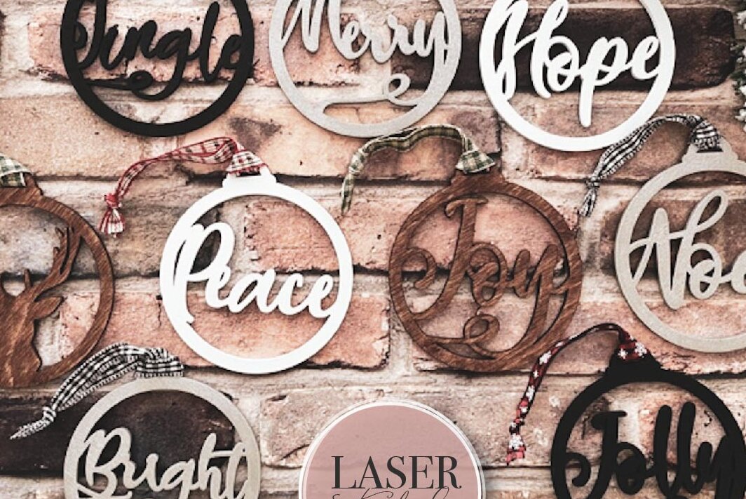 Σετ των 3 Intra απο ξύλο plywood 3mm-4mm πάχος Χριστουγεννιάτικα Στολίδια Δίασταση 8x8 cm INTRAFABR-72014738