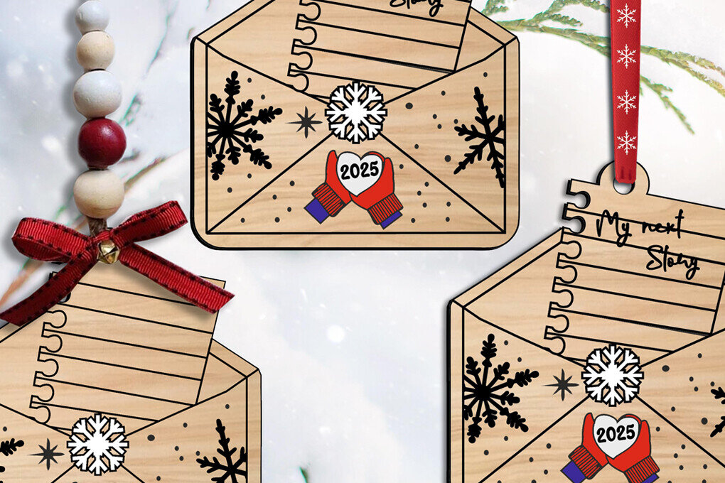 Σετ των 3 Intra απο ξύλο plywood 3mm-4mm πάχος Χριστούγεννα Ο φάκελος της επόμενης ιστορίας μας Δίασταση 3x3 cm INTRAFABR-106326973