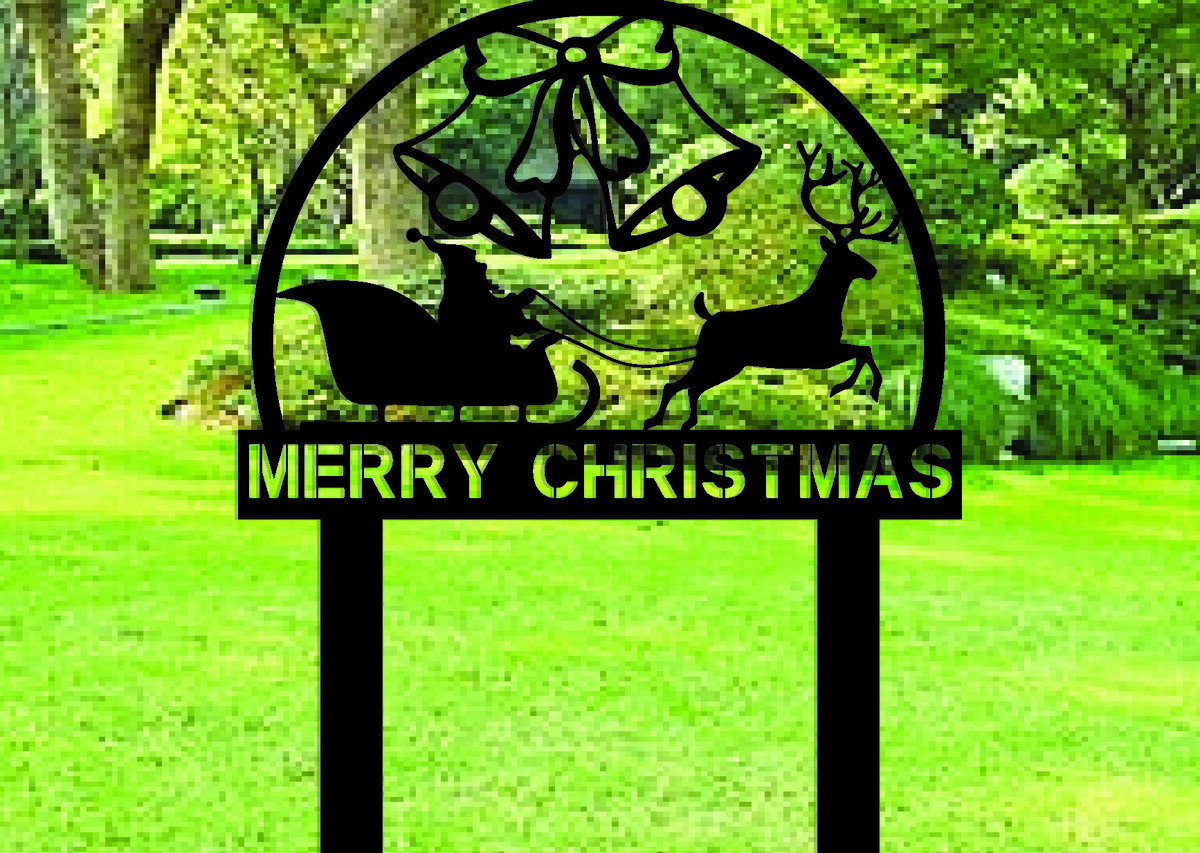 Σετ των 2 Intra απο ξύλο plywood 3mm-4mm πάχος Χριστουγεννιάτικες μεταλλικές επιγραφές εξωτερικού χώρου Δίασταση 15x15 cm INTRAFABR-111656134