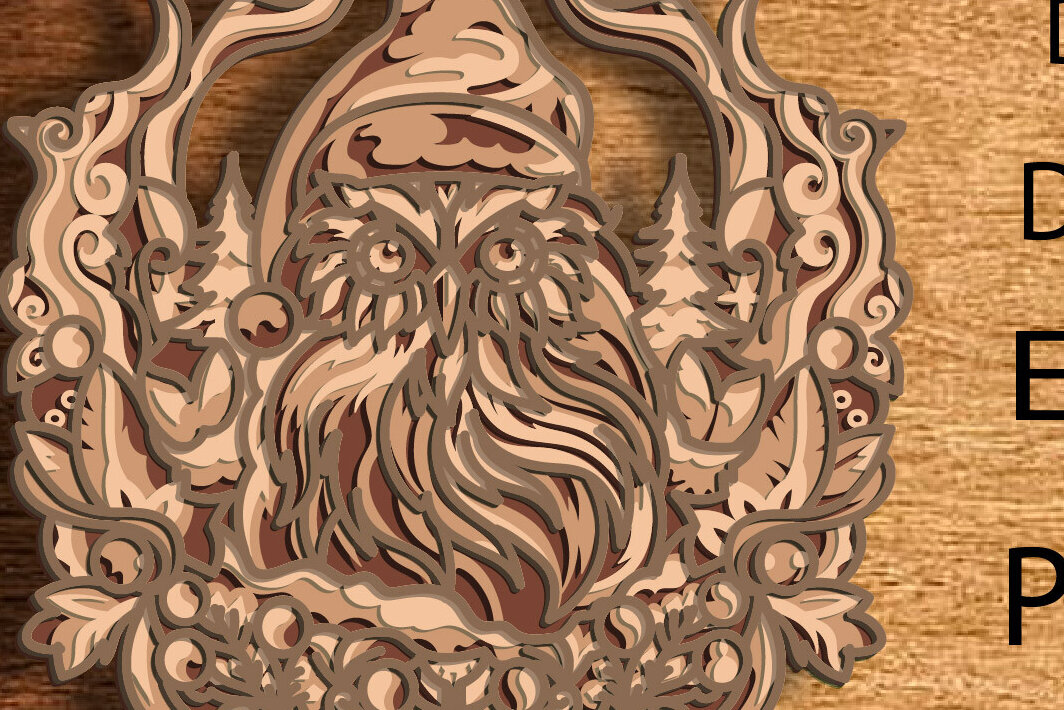 Σετ των 2 Intra απο ξύλο plywood 3mm-4mm πάχος Christmas Owl Multilayer /Papercut Δίασταση 15x15 cm INTRAFABR-82662435