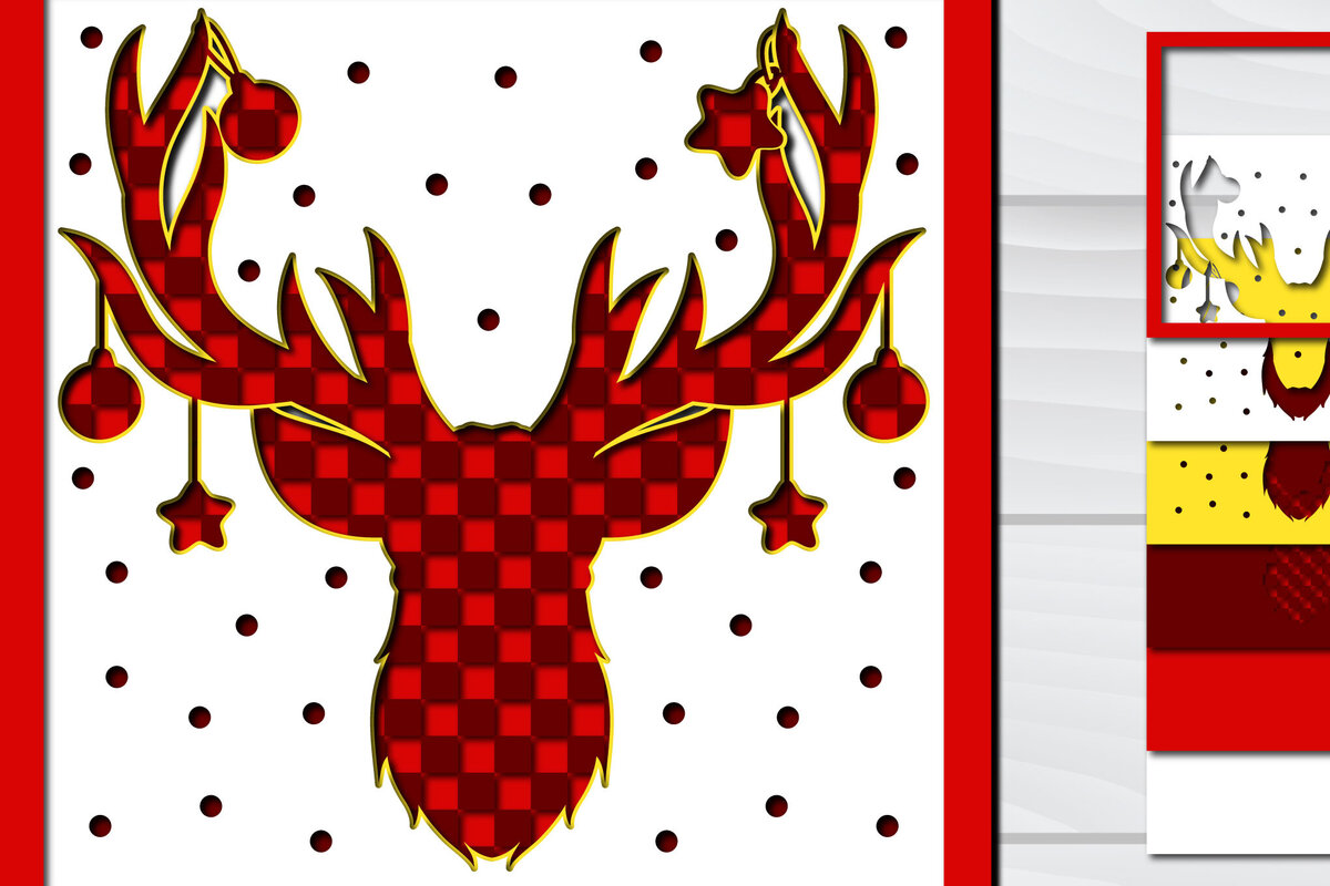 Σετ των 2 Intra απο ξύλο plywood 3mm-4mm πάχος Χριστουγεννιάτικο 3d Paper Cut Δίασταση 1500x1500 cm INTRAFABR-78793238