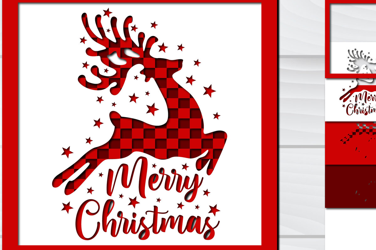 Σετ των 2 Intra απο ξύλο plywood 3mm-4mm πάχος Χριστουγεννιάτικο 3d Paper Cut Δίασταση 1500x1500 cm INTRAFABR-78793247