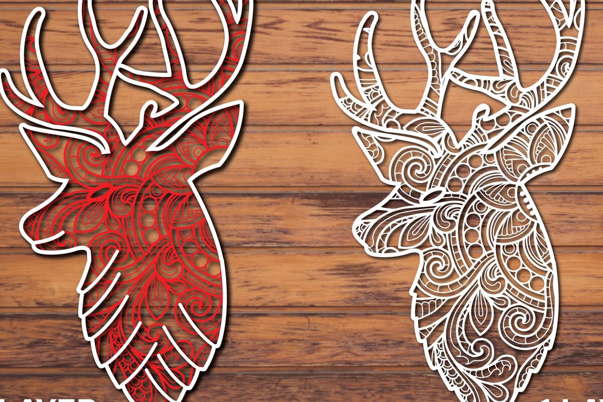 Σετ των 2 Intra απο ξύλο plywood 3mm-4mm πάχος Χριστουγεννιάτικο 3d Paper Cut Δίασταση 1200x1200 cm INTRAFABR-39881530