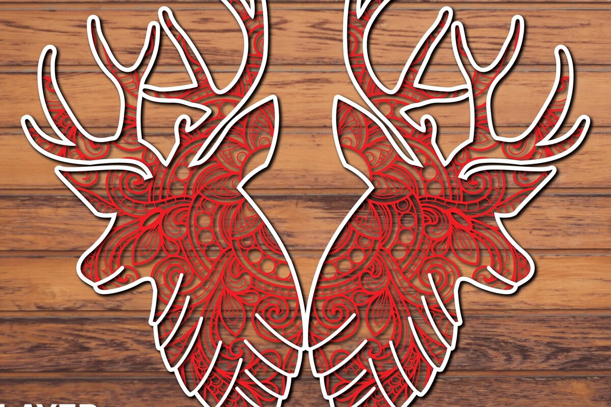 Σετ των 2 Intra απο ξύλο plywood 3mm-4mm πάχος Χριστουγεννιάτικο 3d Paper Cut Δίασταση 1200x1200 cm INTRAFABR-39881538