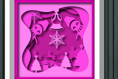 Σετ των 3 Intra απο ξύλο plywood 3mm-4mm πάχος Χριστουγεννιάτικο χάρτινο 3d Shadow Box Δίασταση 25x25 cm INTRAFABR-80516316