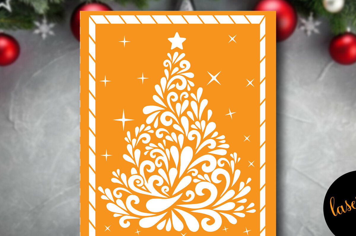 Σετ των 2 Intra απο ξύλο plywood 3mm-4mm πάχος Χριστουγεννιάτικη Χαρτόκοπη Κάρτα Δίασταση 15x15 cm INTRAFABR-85571181