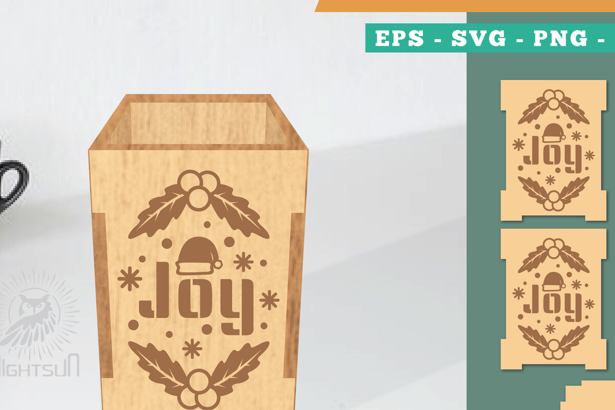 Intra απο ξύλο plywood 3mm-4mm πάχος Πρότυπο κοπής με λέιζερ χριστουγεννιάτικο κουτί μολυβιών Δίασταση 15x15 cm INTRAFABR-111488153