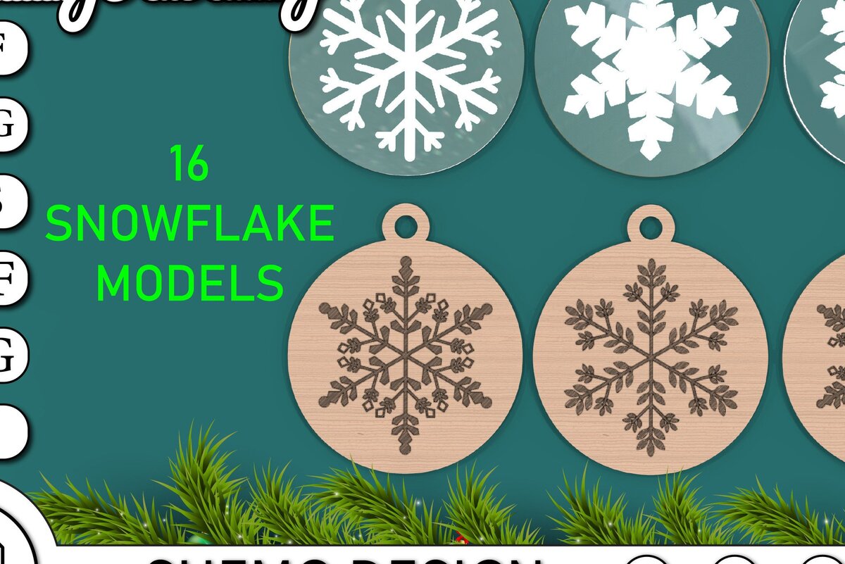 Σετ των 3 Intra απο ξύλο plywood 3mm-4mm πάχος Χριστουγεννιάτικο μενταγιόν για Δίασταση 3x3 cm INTRAFABR-42473990